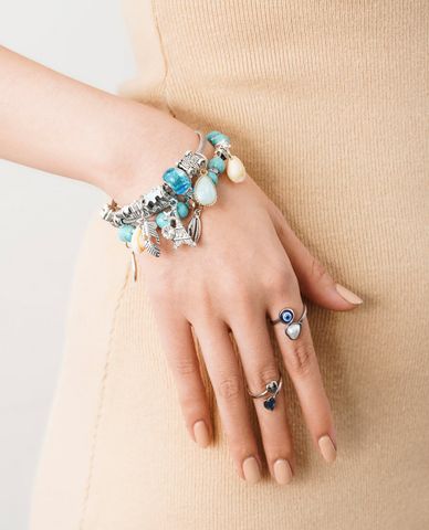  CECI - Nhẫn nữ dáng hở phối trái tim pha lê thời trang 