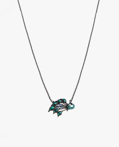  CECI - Dây chuyền nữ mặt hình chim công đính đá lấp lánh 