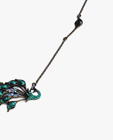  CECI - Dây chuyền nữ mặt hình chim công đính đá lấp lánh 