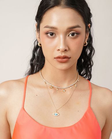  CECI - Vòng cổ nữ sợi mảnh phối hình mắt độc đáo 