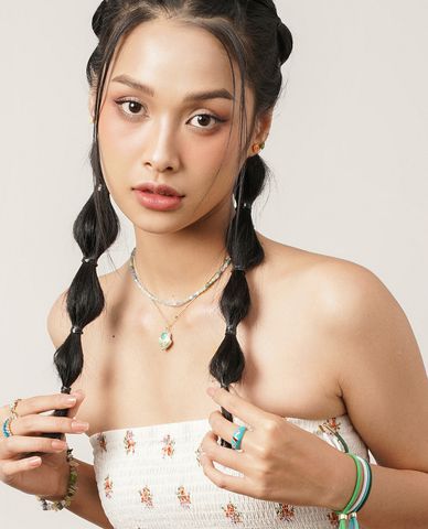  CECI - Vòng cổ nữ chuỗi hạt 2 tầng thời trang 