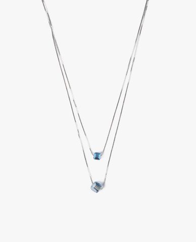  CECI - Vòng cổ nữ hai tầng phối mặt đá thời trang 