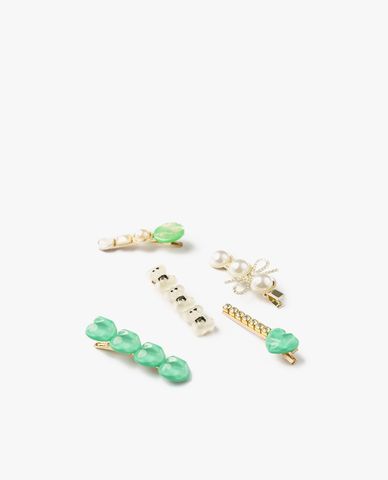  CECI - Pack 5 kẹp tóc nữ đính đá thô sang trọng 