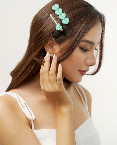  CECI - Pack 5 kẹp tóc nữ đính đá thô sang trọng 