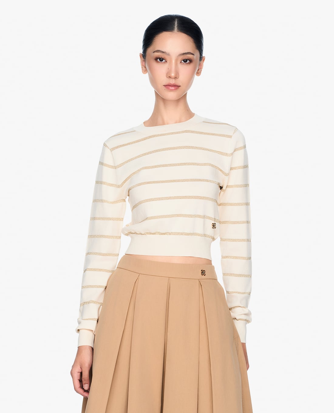 GIGI - Áo dệt kim cổ tròn tay dài hiện đại