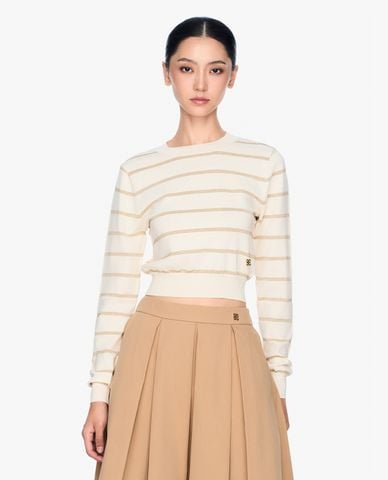  GIGI - Áo dệt kim cổ tròn tay dài hiện đại 