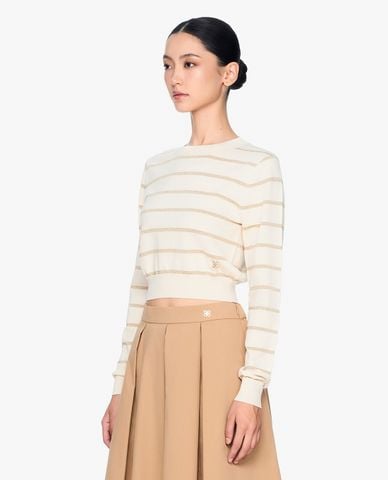  GIGI - Áo dệt kim cổ tròn tay dài hiện đại 