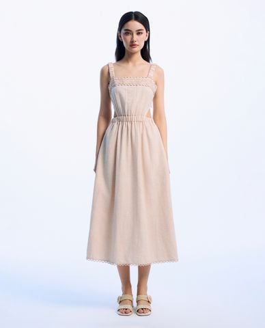  GIGI - Đầm hai dây midi cut out tinh tế 