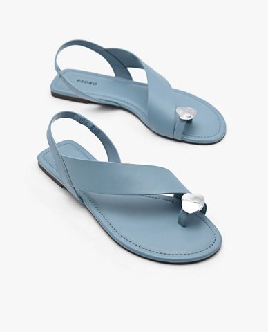  PEDRO - Giày sandals nữ đế bệt xỏ ngón Embellished Toe Ring 