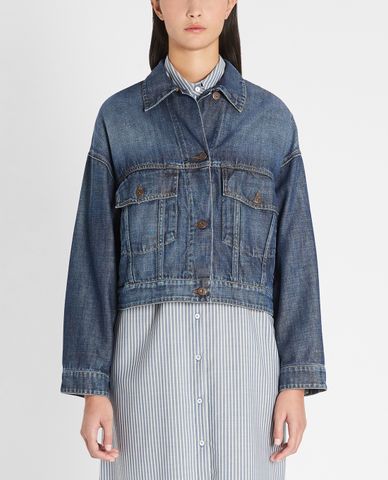  WEEKEND MAX MARA - Áo khoác denim nữ phom ngắn thời trang 