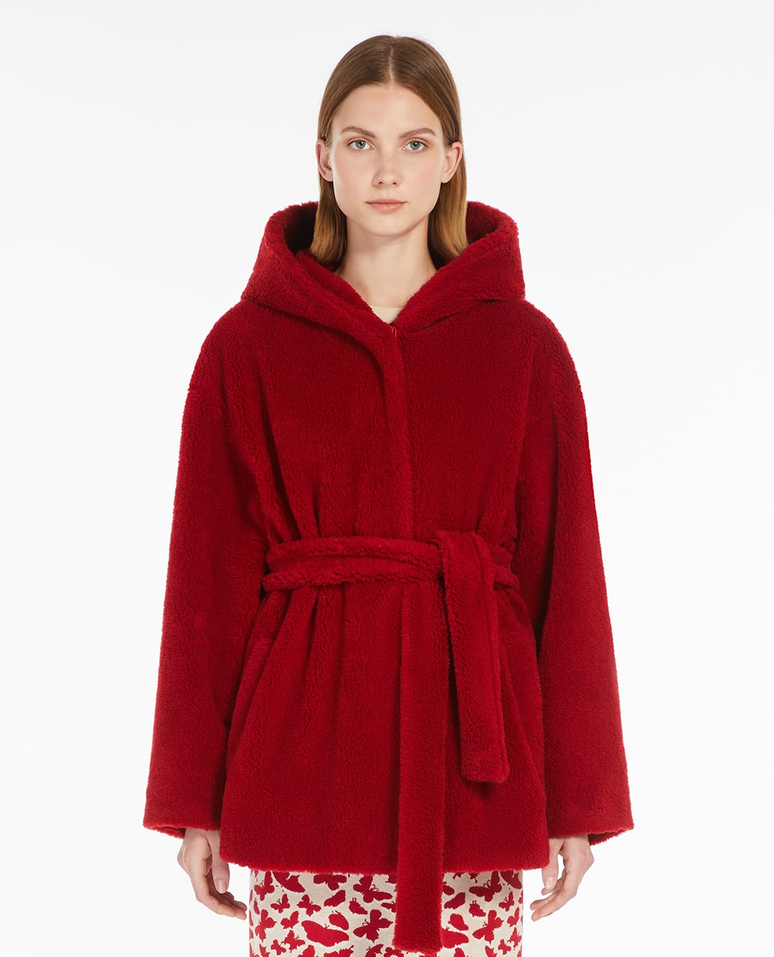 WEEKEND MAX MARA - Áo khoác lông phối mũ Avena