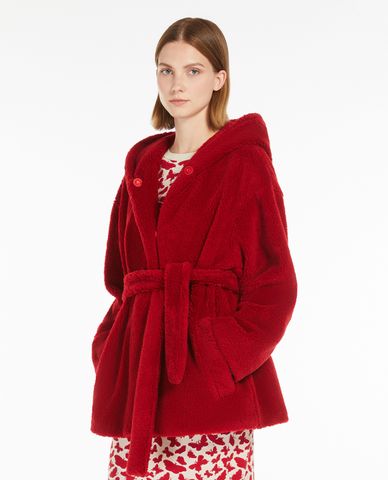  WEEKEND MAX MARA - Áo khoác lông phối mũ Avena 