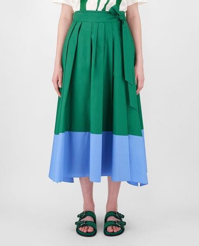  WEEKEND MAX MARA - Chân váy xếp li midi Cotton Poplin 