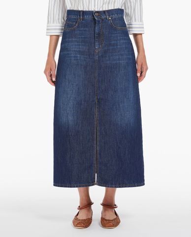  WEEKEND MAX MARA - Chân váy denim midi xẻ tà Gelada 