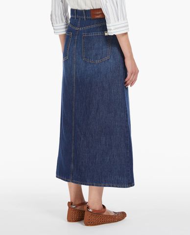  WEEKEND MAX MARA - Chân váy denim midi xẻ tà Gelada 