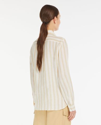  WEEKEND MAX MARA - Áo sơ mi cổ bẻ tay dài phối sọc dọc Lari 