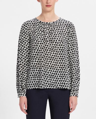  WEEKEND MAX MARA - Áo kiểu nữ cổ tròn tay dài Pure Silk Crepe De Shin 