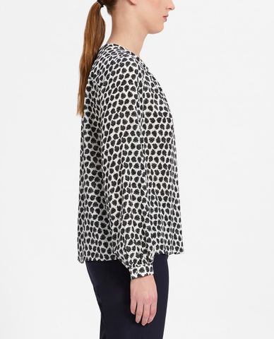  WEEKEND MAX MARA - Áo kiểu nữ cổ tròn tay dài Pure Silk Crepe De Shin 