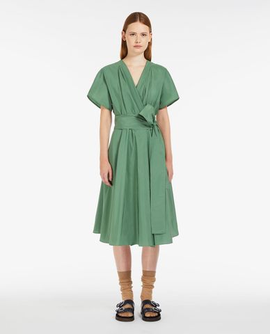  WEEKEND MAX MARA - Đầm xếp li midi cổ V tay ngắn thanh lịch Giambo 