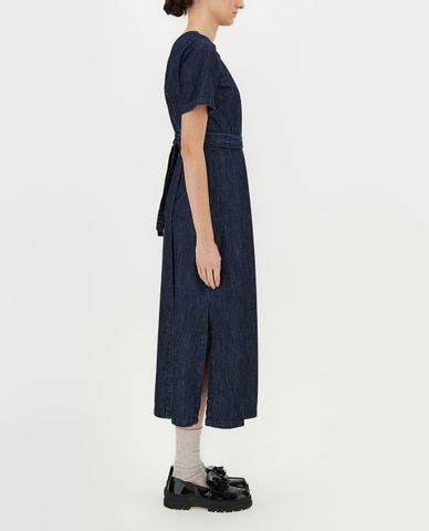  WEEKEND MAX MARA - Đầm midi tay ngắn cổ tròn xẻ tà thời trang 