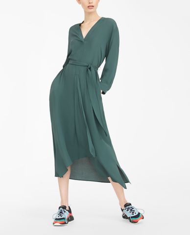  WEEKEND MAX MARA - Đầm midi tay dài cổ V thời trang 