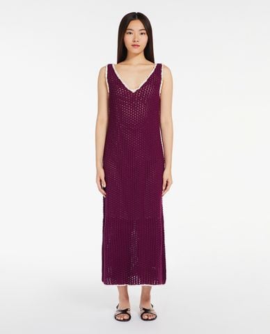  WEEKEND MAX MARA - Đầm sát nách midi dệt kim cổ V thanh lịch Agadir 