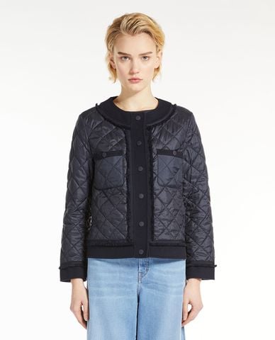  WEEKEND MAX MARA - Áo khoác chần bông cổ tròn tay dài phối nút Ferro 