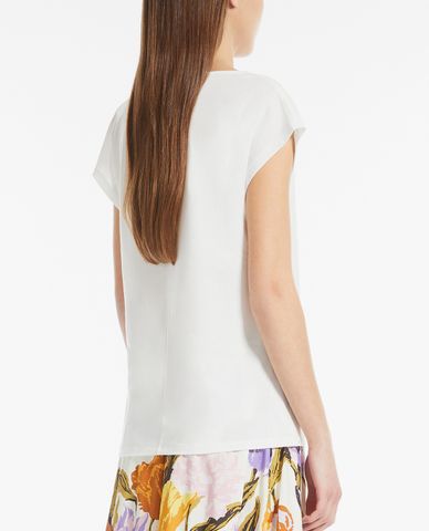  WEEKEND MAX MARA - Áo kiểu nữ cổ đổ tay ngắn Cotton Jersey 