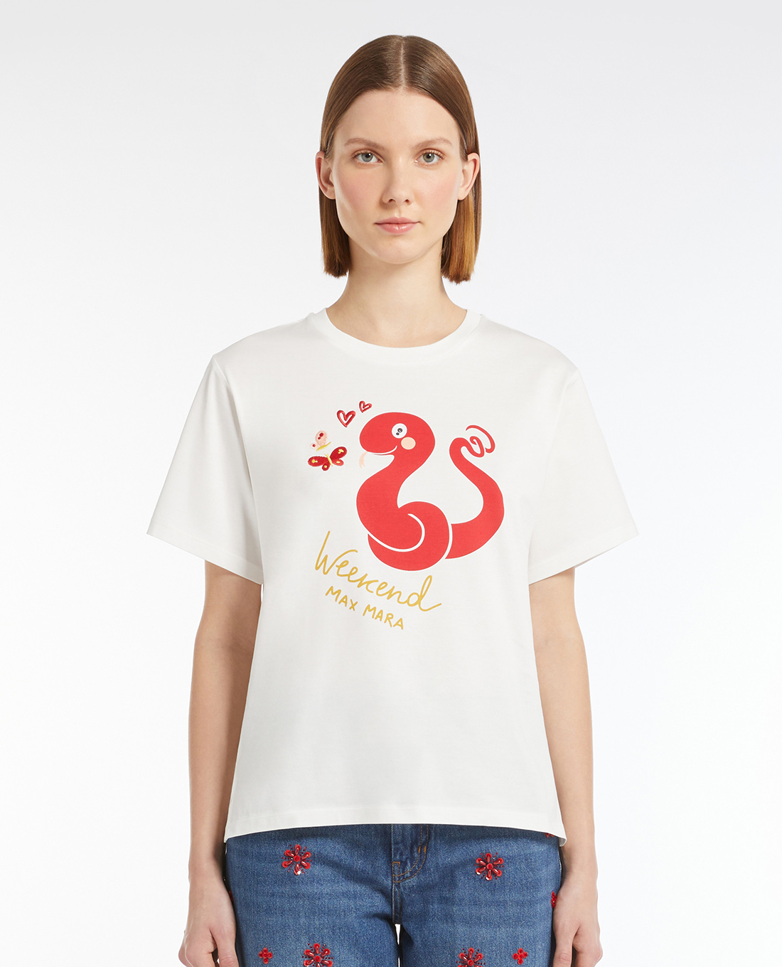 WEEKEND MAX MARA - Áo thun nữ cổ tròn tay ngắn Cabina