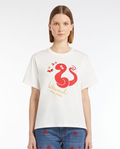  WEEKEND MAX MARA - Áo thun nữ cổ tròn tay ngắn Cabina 