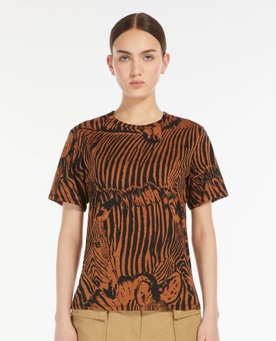  WEEKEND MAX MARA - Áo thun cổ tròn tay ngắn phối hoạ tiết Eloisa 