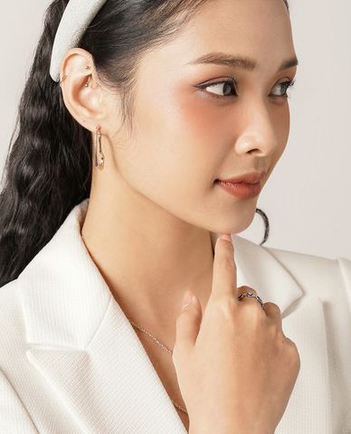  CECI - Khuyên tai nữ chốt nón dạng hở cá tính 