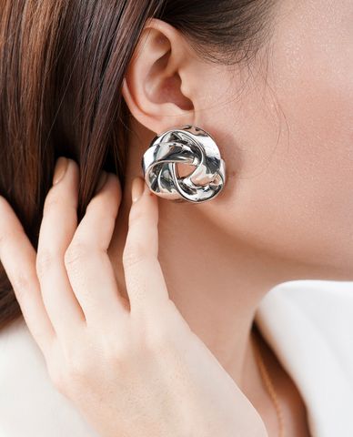  CECI - Khuyên tai nữ xỏ lỗ bản to thiết kế xoắn độc đáo 