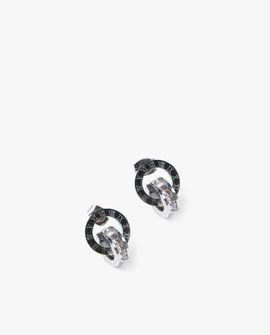  CECI - Khuyên tai nữ khoen tròn khắc số la mã 