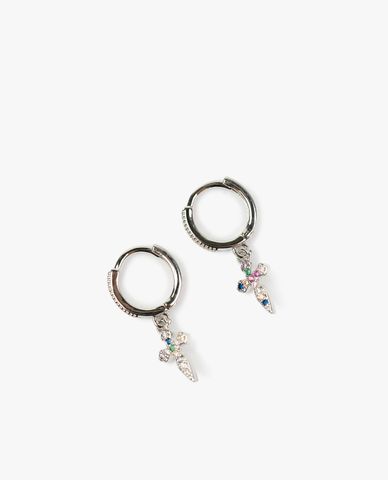  CECI - Khuyên tai nữ dáng tròn phối đá nhiều màu cá tính 