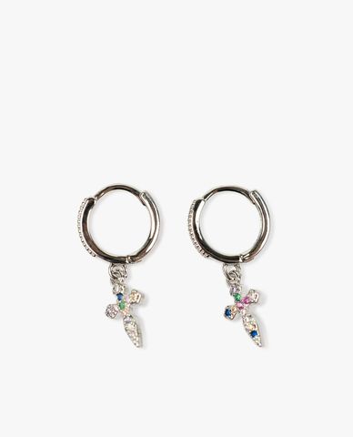  CECI - Khuyên tai nữ dáng tròn phối đá nhiều màu cá tính 