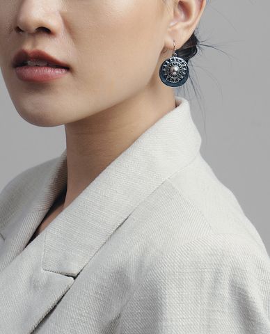  CECI - Khuyên tai nữ khoen tròn họa tiết boho 