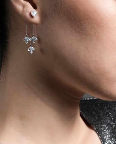  CECI - Khuyên tai nữ hợp kim dạng thả đính đá sang trọng 