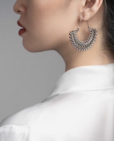  CECI - Khuyên tai nữ hợp kim hình bán nguyệt cá tính 