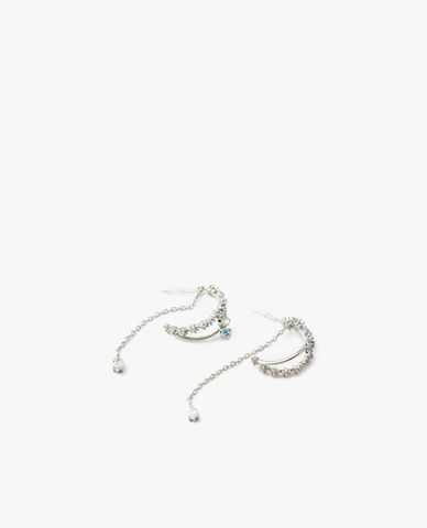  CECI - Khuyên tai nữ dáng thả chuỗi xích đính đá sang trọng 