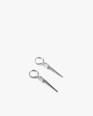  CECI - Khuyên tai nữ khoen tròn hình chóp nhọn đính đá sang trọng 