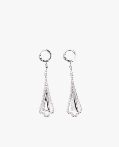  CECI - Khuyên tai nữ khoen tròn dáng thả đính đá sang trọng 