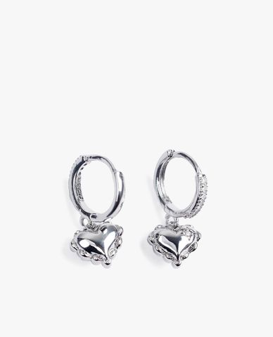  CECI - Khuyên tai nữ khoen tròn phối mặt trái tim 