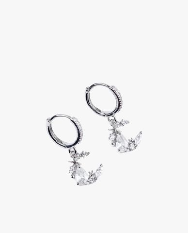  CECI - Khuyên tai nữ khoen tròn phối chuỗi hạt đá sang trọng 