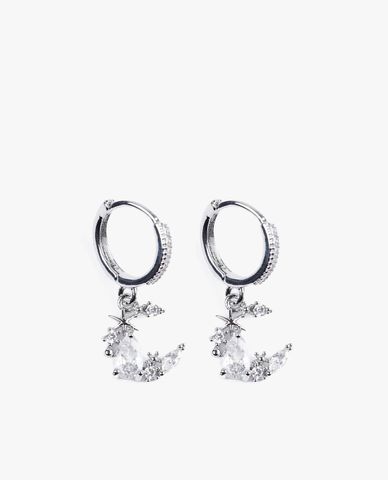  CECI - Khuyên tai nữ khoen tròn phối chuỗi hạt đá sang trọng 