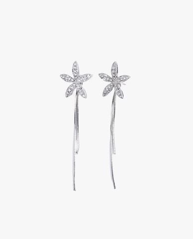  CECI - Khuyên tai nữ dáng thả hình bông hoa lấp lánh 