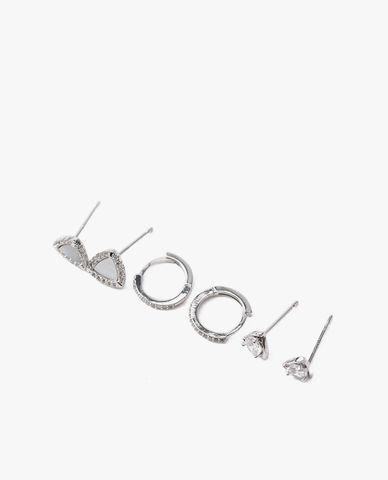  CECI - Set 3 đôi khuyên tai nữ đính đá sang trọng 