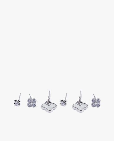  CECI - Set khuyên tai nữ dáng xỏ trang trí cỏ bốn lá tinh xảo 