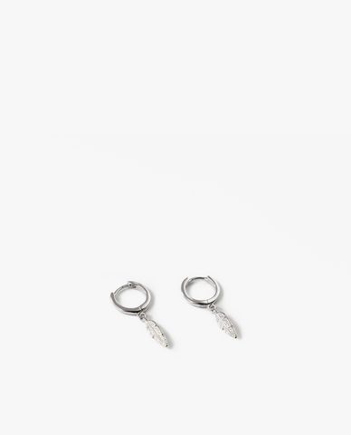  CECI - Khuyên tai nữ khoen tròn phối lông vũ độc đáo 