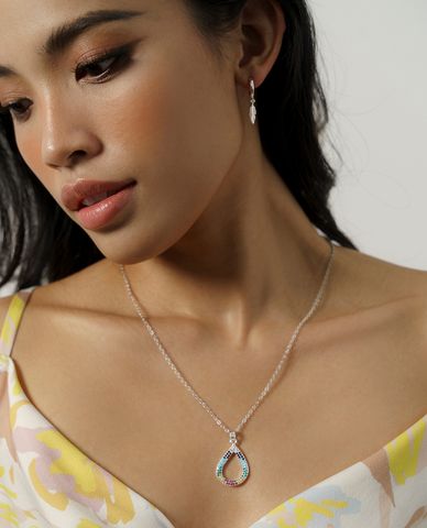  CECI - Khuyên tai nữ khoen tròn phối lông vũ độc đáo 